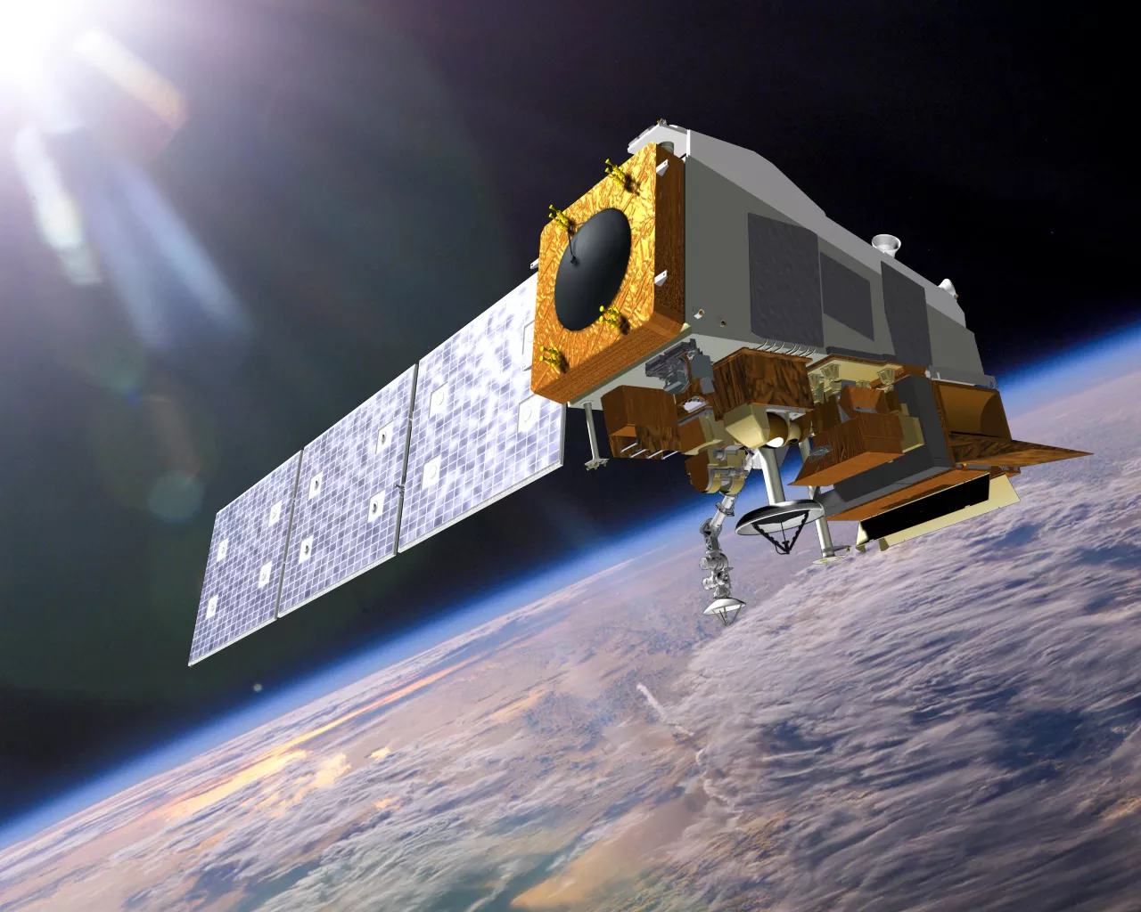 A rendering of NOAA’s JPSS satellite, NOAA-20