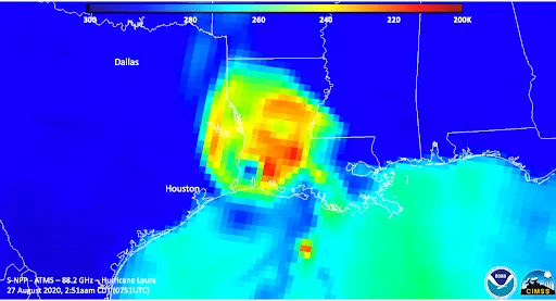 Infrared Imagery of Hurricane Laura
