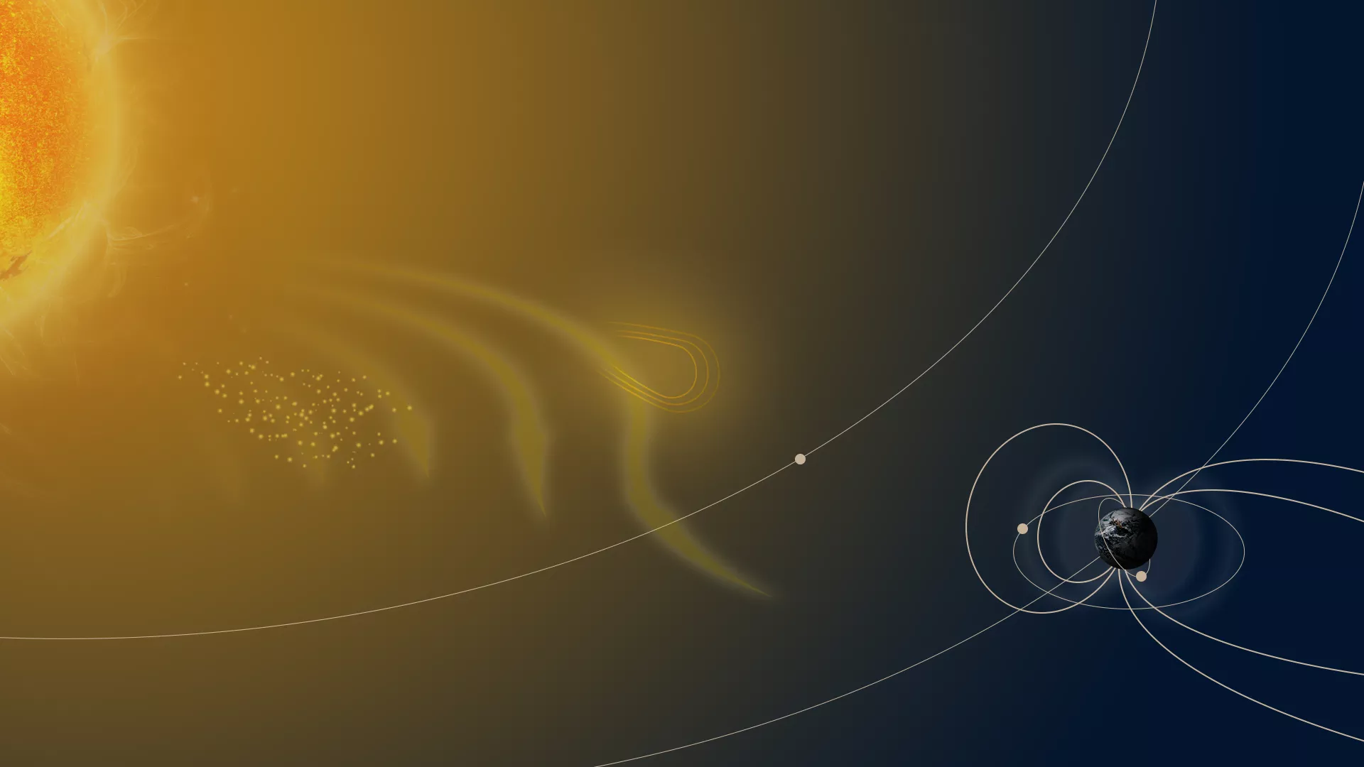 Artist rendering of the Earth's orbit around the Sun, along with related LaGrange points.