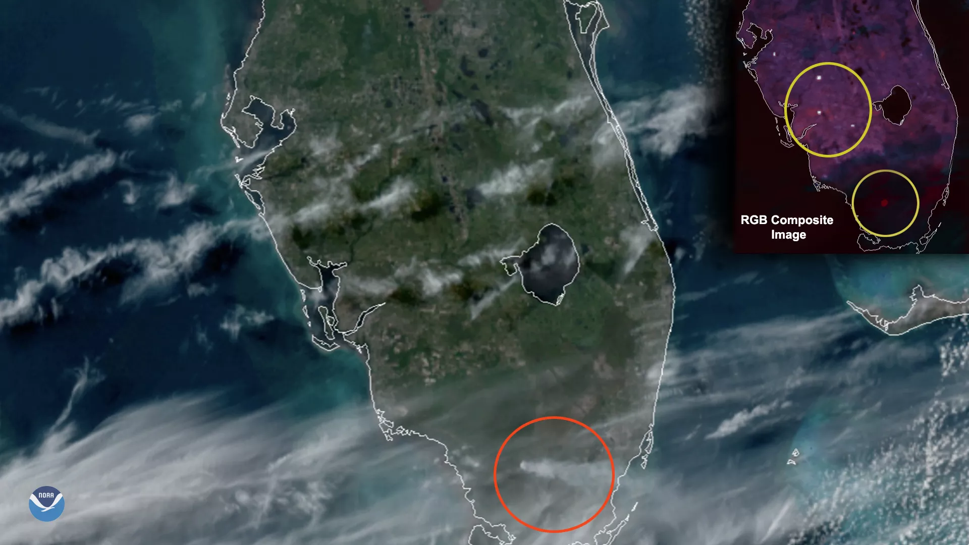 Image of florida fires from space