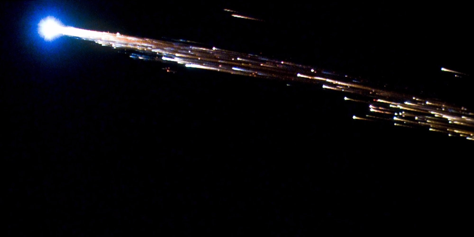ESA's Jules Verne ATV breaks apart into a fireball while reentering Earth's atmosphere on September 29, 2008.NASA/ESA/Bill Moede and Jesse Carpenter